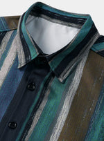 Summer Striped Print Short Sleeve Shirt