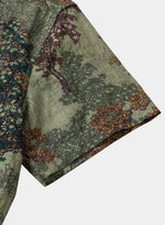 Green Vintage Relaxed Forest Print Short Sleeve Shirt