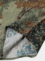 Green Vintage Relaxed Forest Print Short Sleeve Shirt