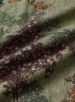 Green Vintage Relaxed Forest Print Short Sleeve Shirt
