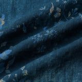 Blue Watercolor Floral Print Casual Short Sleeve Shirt