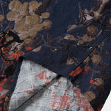 Navy Artistic Floral Print Casual Short Sleeve Shirt