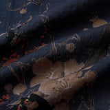 Navy Artistic Floral Print Casual Short Sleeve Shirt