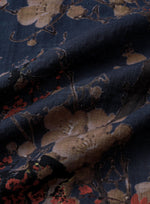 Navy Artistic Floral Print Casual Short Sleeve Shirt