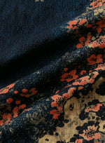 Navy Abstract Floral Print Casual Short Sleeve Shirt