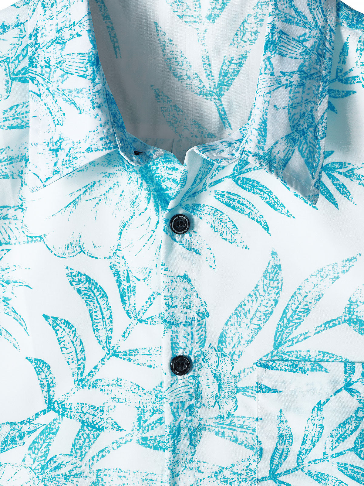 Blue Aloha Hawaiian Casual Shirt with Tropical Print
