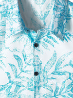Blue Aloha Hawaiian Casual Shirt with Tropical Print