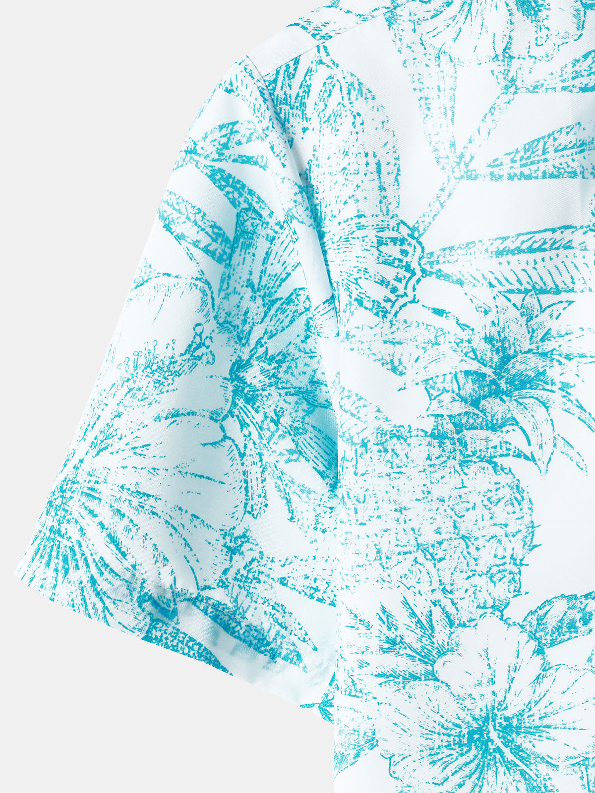 Blue Aloha Hawaiian Casual Shirt with Tropical Print