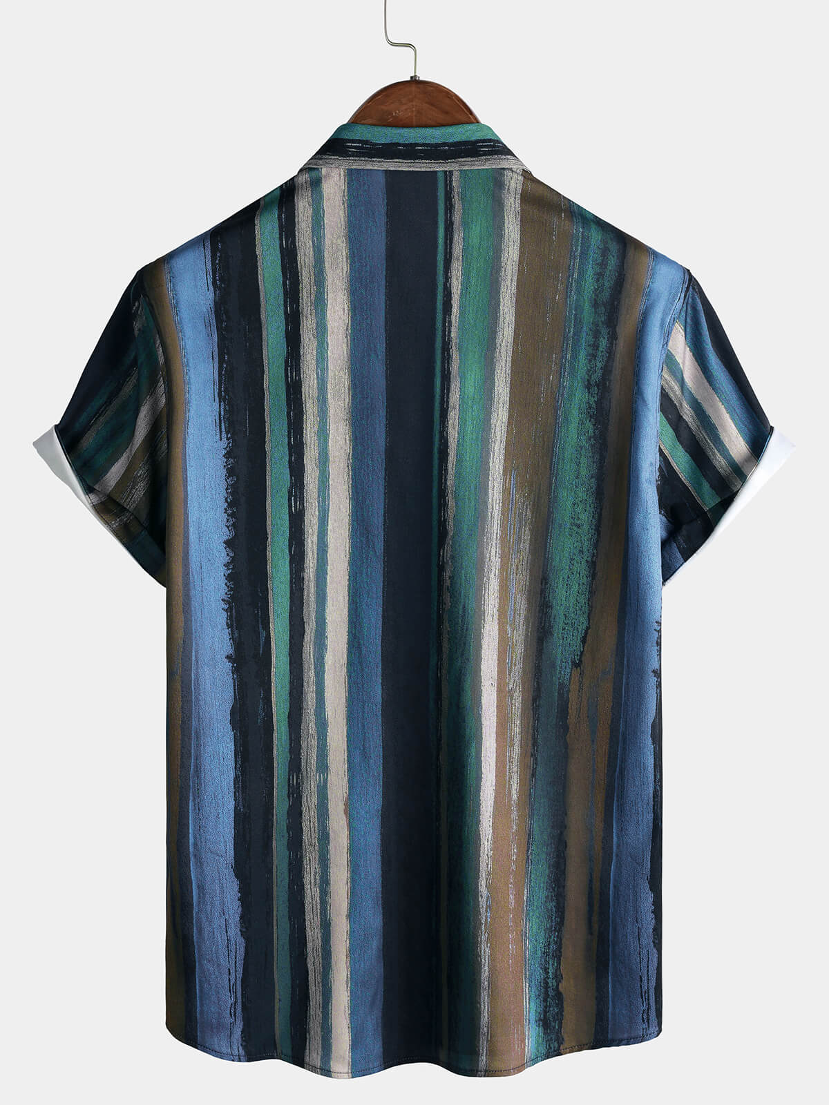 Summer Striped Print Short Sleeve Shirt