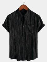 Casual Striped Short-Sleeve Shirt