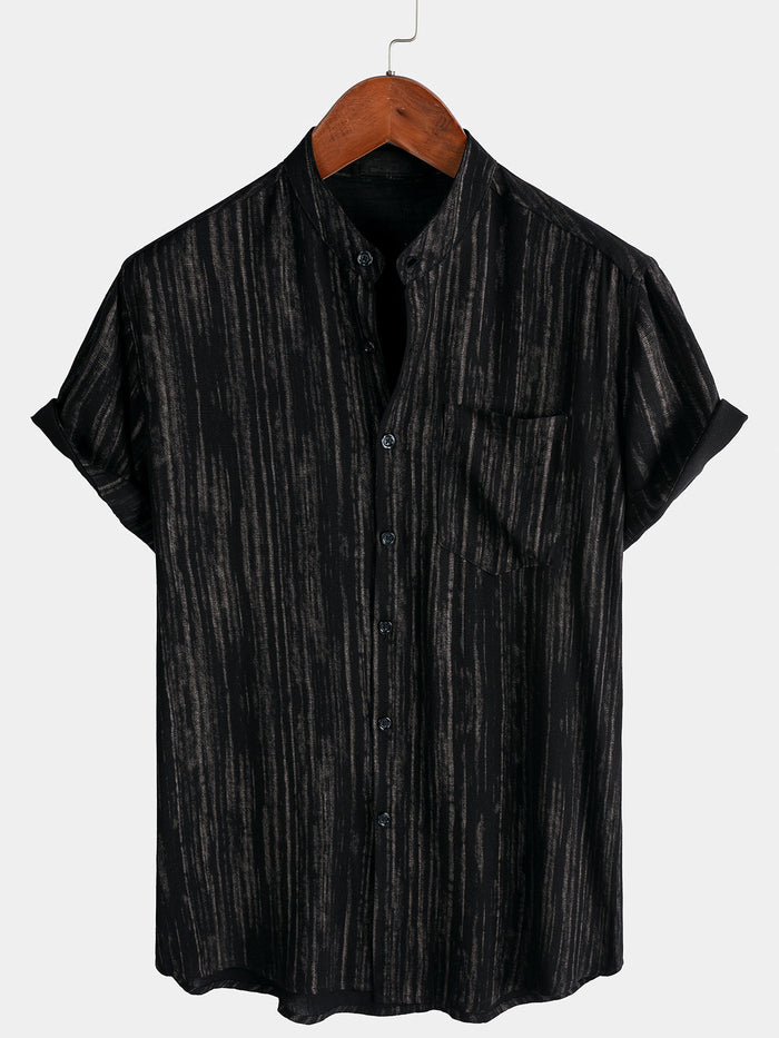 Casual Striped Short-Sleeve Shirt