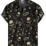 Cotton Hawaiian Punk Rock Style Shirt for Men