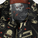 Cotton Hawaiian Punk Rock Style Shirt for Men
