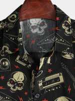 Cotton Hawaiian Punk Rock Style Shirt for Men
