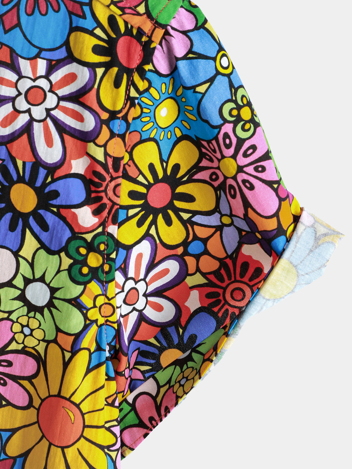 Breathable Pocket Floral Print Vintage 70s Shirt
