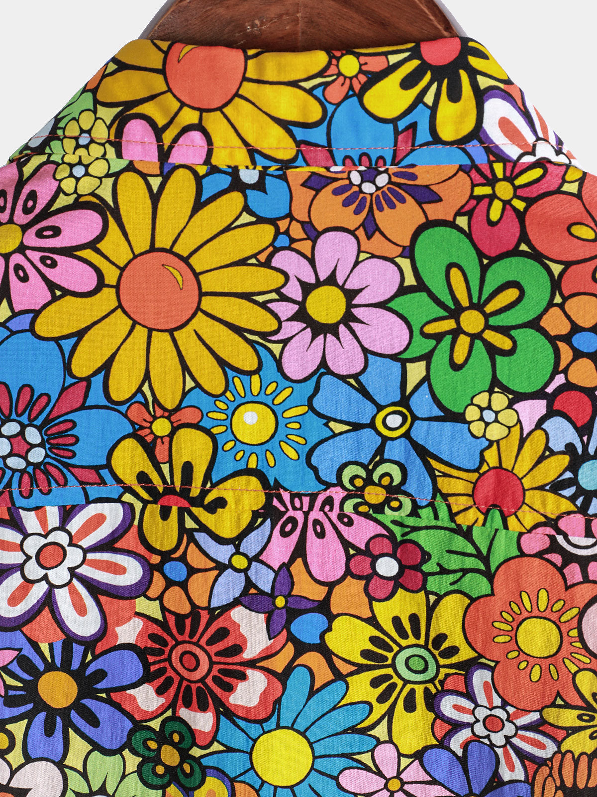 Breathable Pocket Floral Print Vintage 70s Shirt