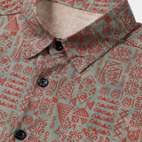 Tribal Geometric Print Bohemian Style Short Sleeve Shirt