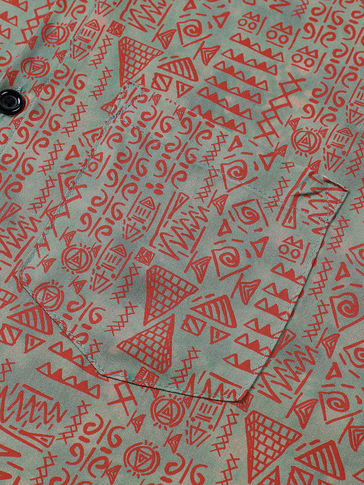 Tribal Geometric Print Bohemian Style Short Sleeve Shirt