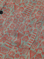 Tribal Geometric Print Bohemian Style Short Sleeve Shirt