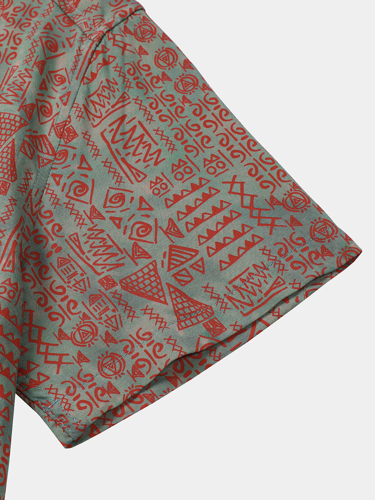 Tribal Geometric Print Bohemian Style Short Sleeve Shirt