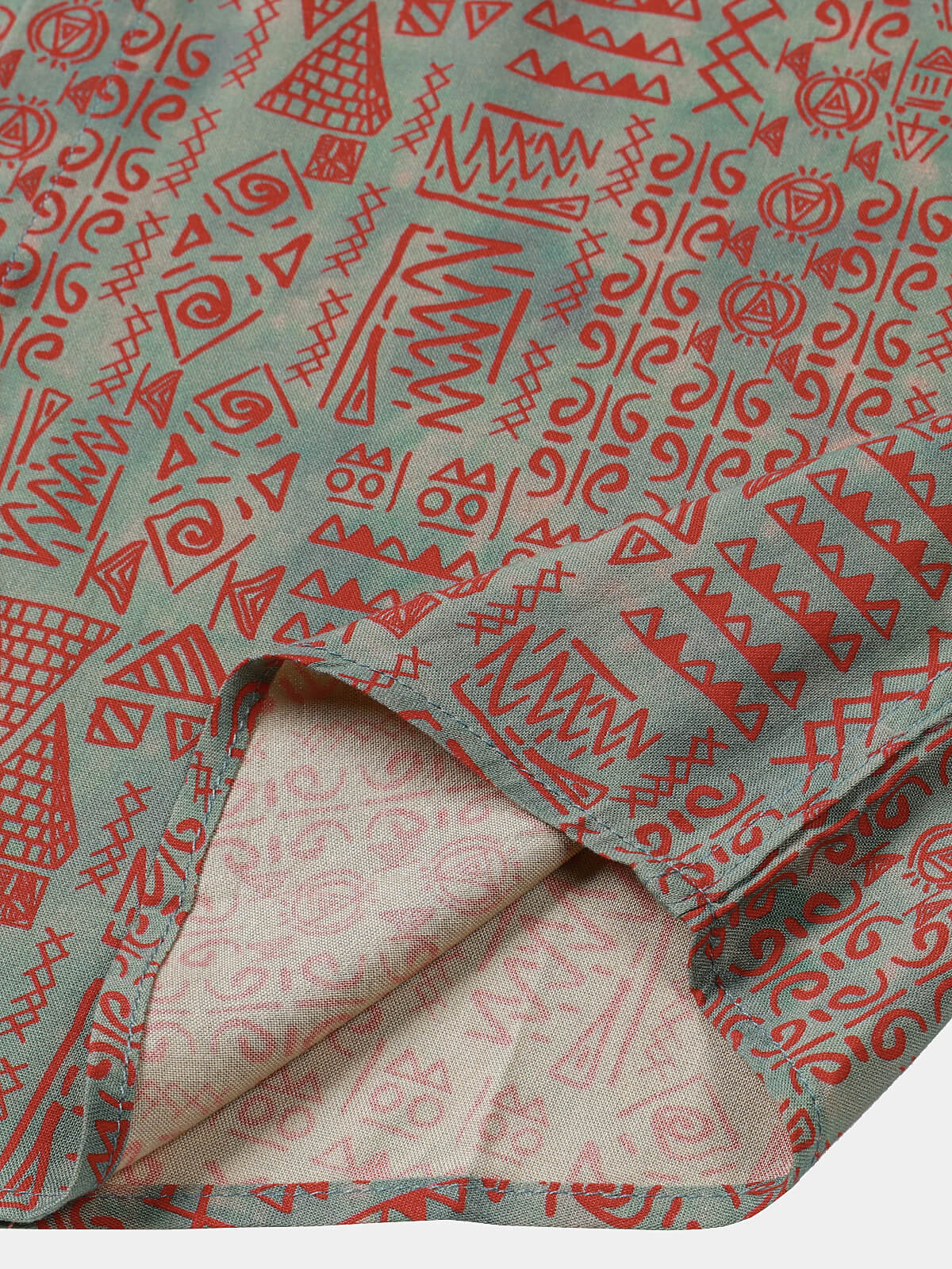 Tribal Geometric Print Bohemian Style Short Sleeve Shirt