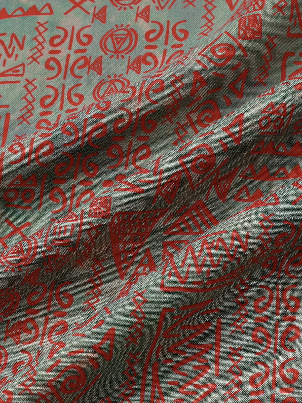Tribal Geometric Print Bohemian Style Short Sleeve Shirt
