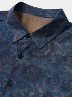 Navy Floral Vintage Short Sleeve Shirt
