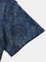 Navy Floral Vintage Short Sleeve Shirt