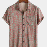 Tribal Geometric Print Bohemian Style Short Sleeve Shirt