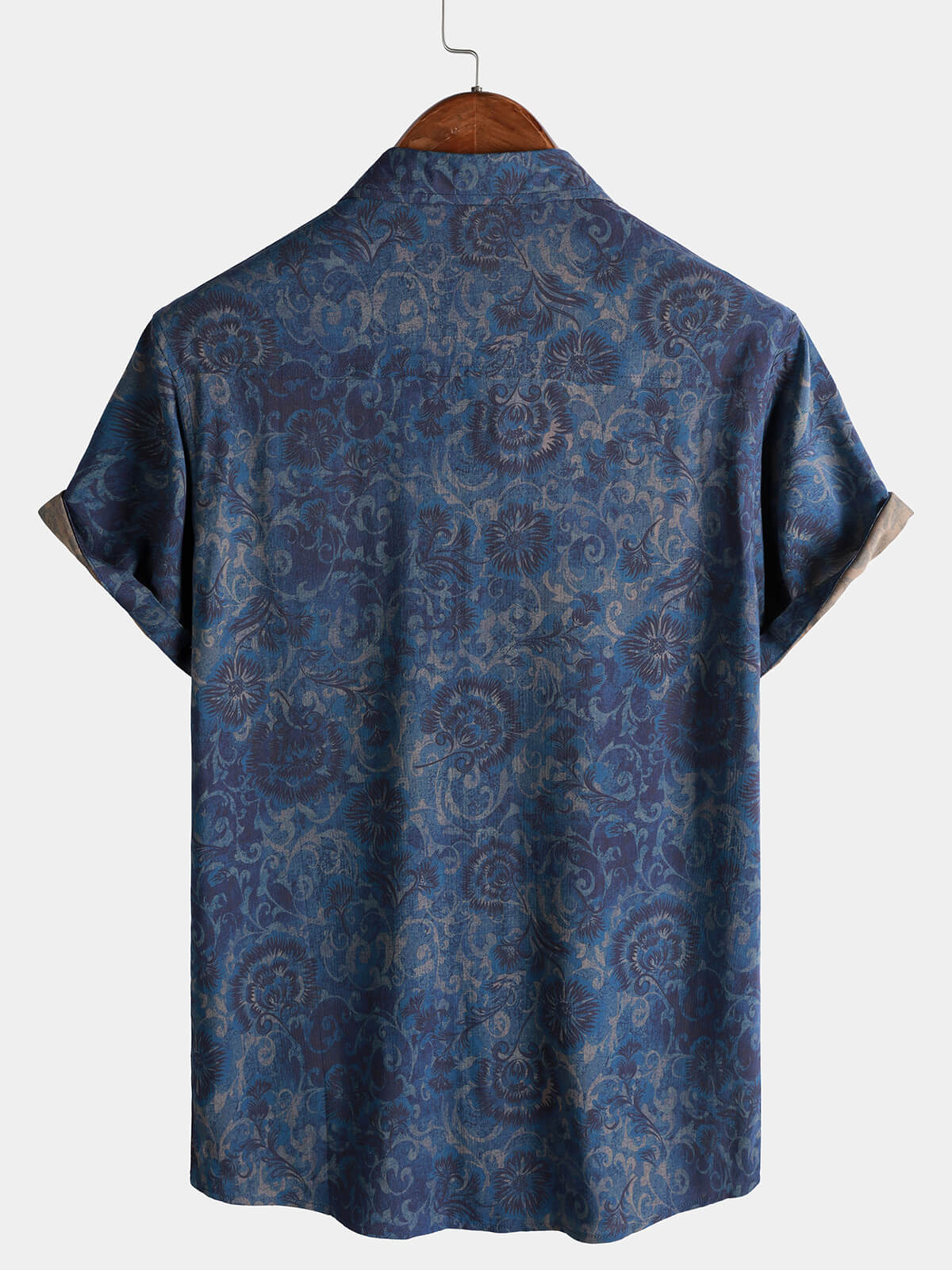Navy Floral Vintage Short Sleeve Shirt