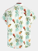 Hawaiian Short Sleeve Shirt with Pineapple Print