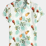 Hawaiian Short Sleeve Shirt with Pineapple Print