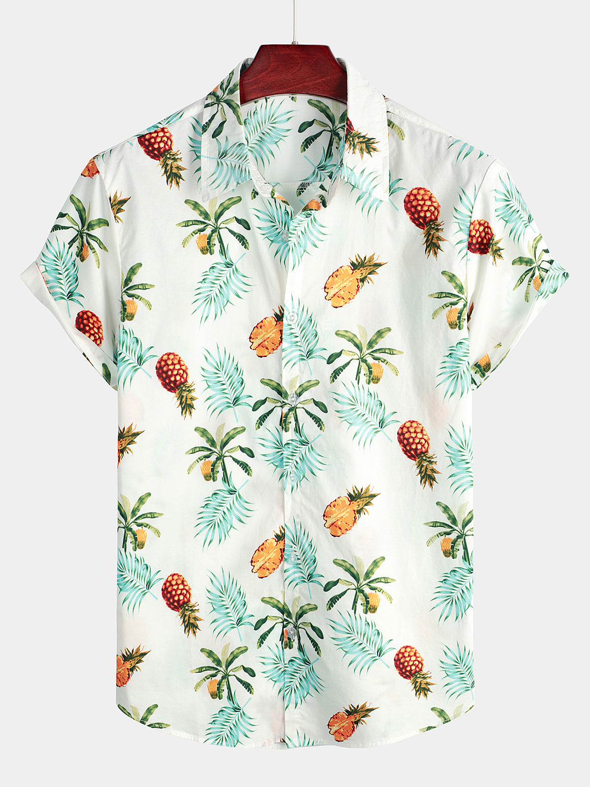 Hawaiian Short Sleeve Shirt with Pineapple Print