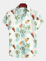 Hawaiian Short Sleeve Shirt with Pineapple Print