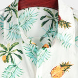 Hawaiian Short Sleeve Shirt with Pineapple Print