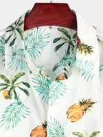 Hawaiian Short Sleeve Shirt with Pineapple Print