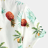 Hawaiian Short Sleeve Shirt with Pineapple Print