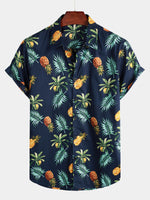Hawaiian Short Sleeve Shirt with Pineapple Print