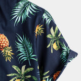 Hawaiian Short Sleeve Shirt with Pineapple Print