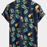 Hawaiian Short Sleeve Shirt with Pineapple Print
