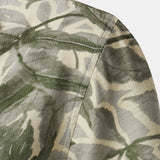 Green Resort Short Sleeve Shirt with Tropical Print Pocket