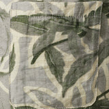 Green Resort Short Sleeve Shirt with Tropical Print Pocket