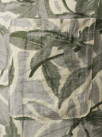 Green Resort Short Sleeve Shirt with Tropical Print Pocket