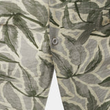 Green Resort Short Sleeve Shirt with Tropical Print Pocket
