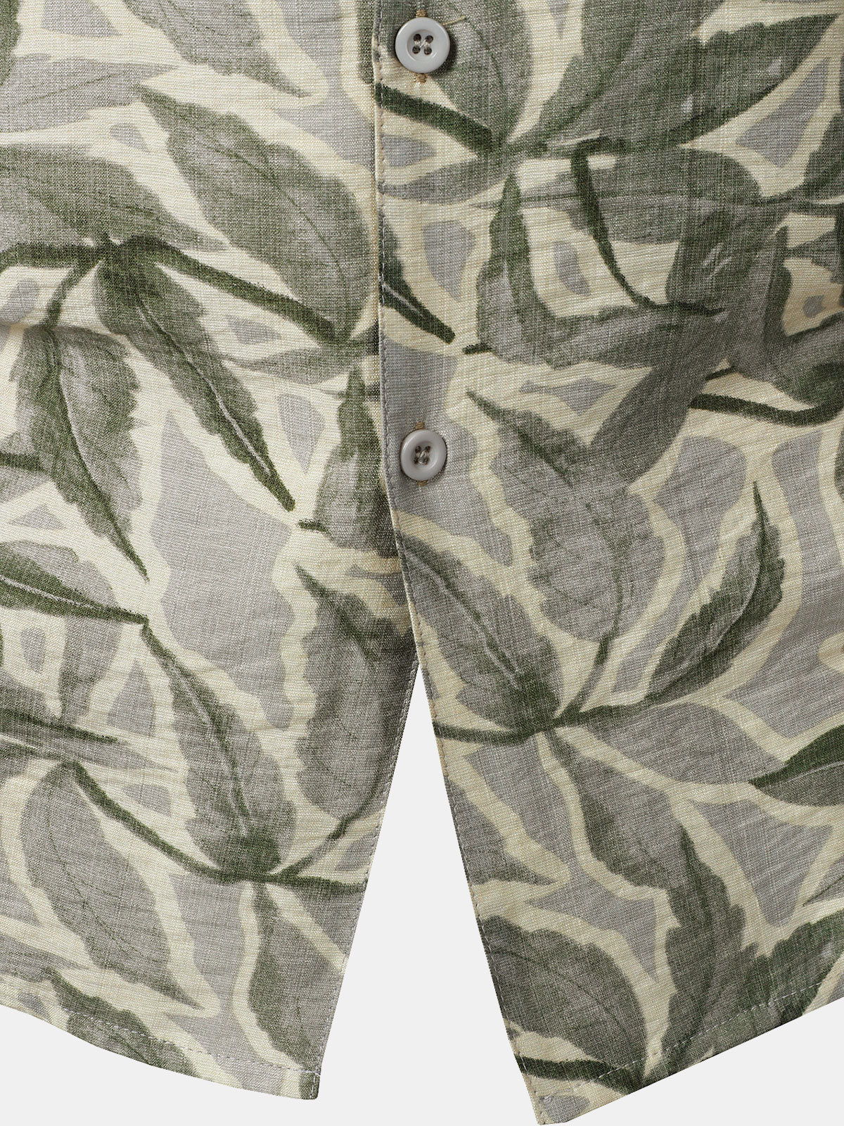 Green Resort Short Sleeve Shirt with Tropical Print Pocket