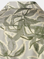Green Resort Short Sleeve Shirt with Tropical Print Pocket