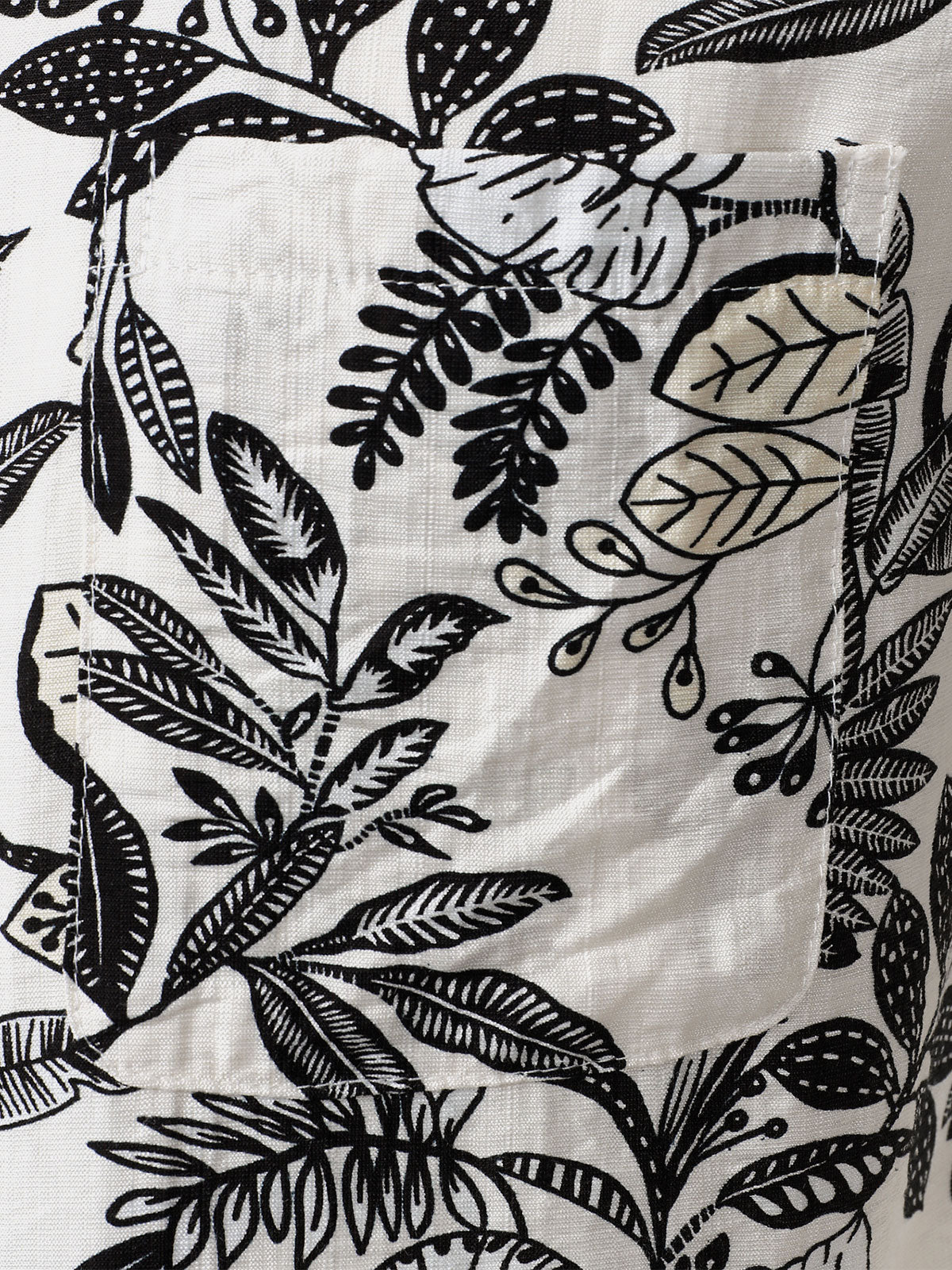 Hawaiian White Tropical Leaves Print Casual Shirt