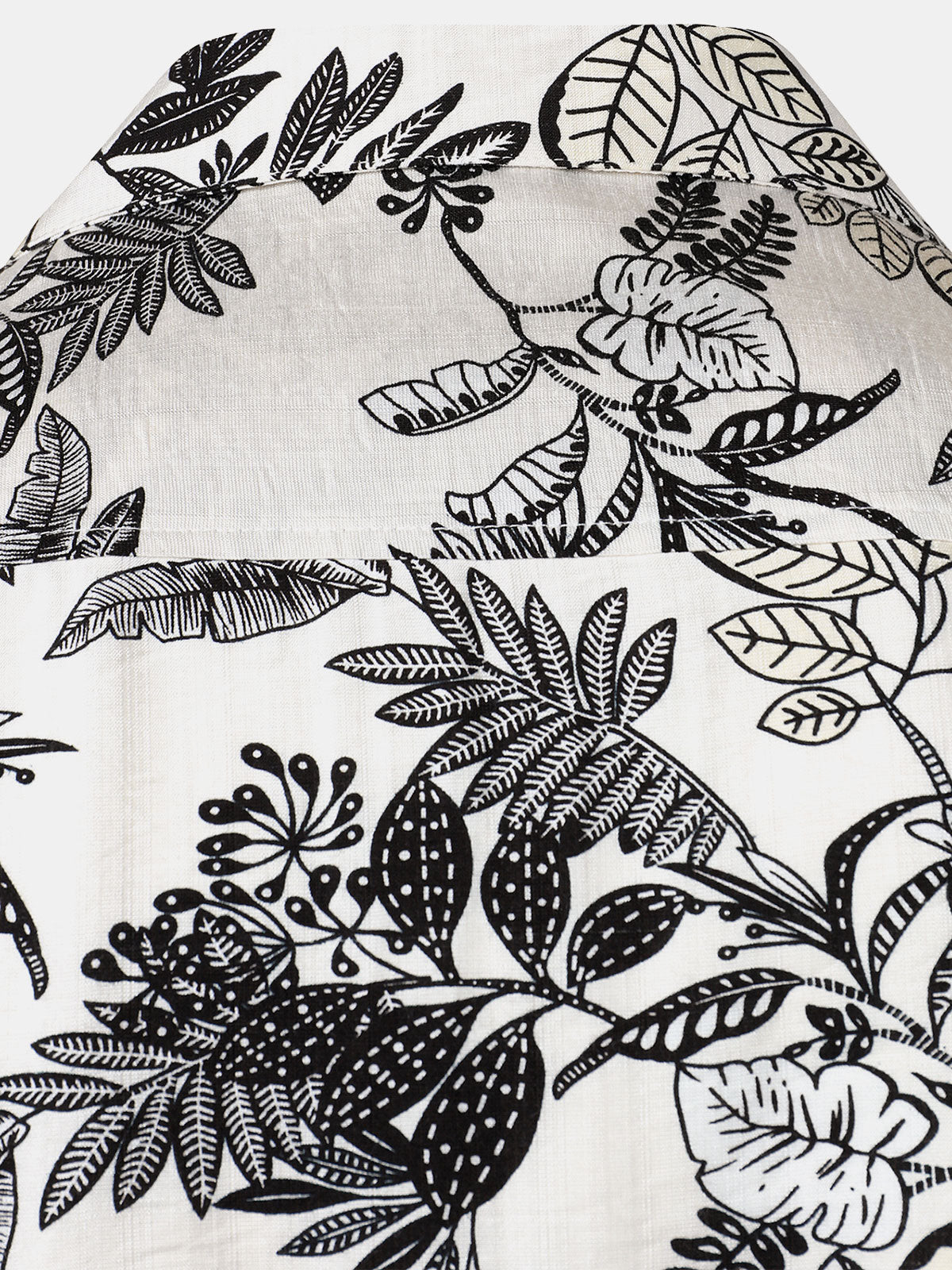 Hawaiian White Tropical Leaves Print Casual Shirt
