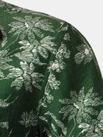 Hawaiian Green Tropical Floral Print Casual Shirt