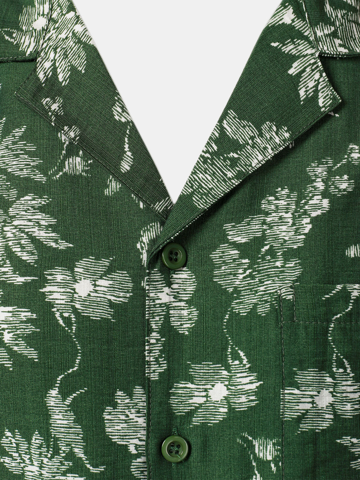 Hawaiian Green Tropical Floral Print Casual Shirt